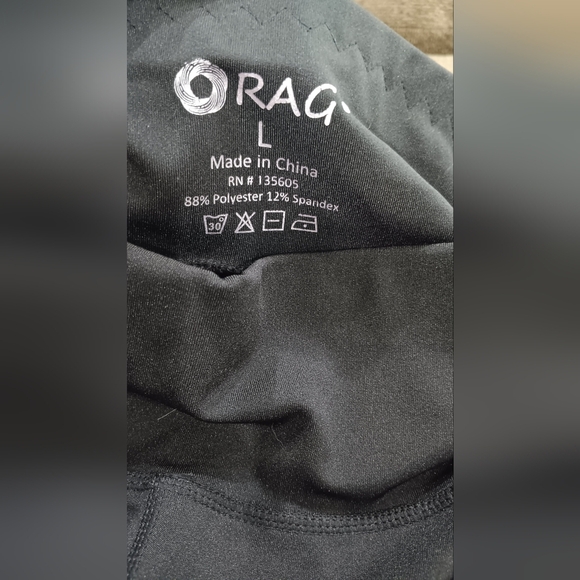 Rag Yoga Pants Black Leggings Women's Large Pockets Ankle Mesh Active Wear - Picture 3 of 8